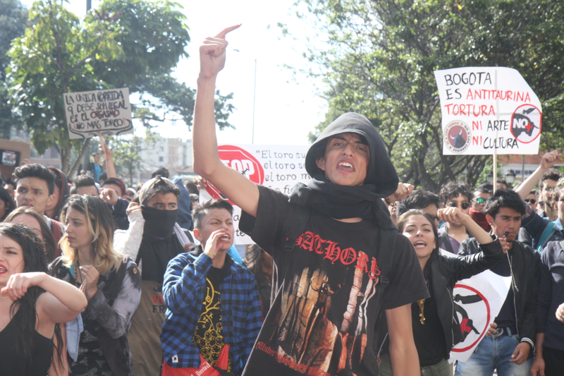 Protesters wore black to mourn the dead bullsManuel Rueda
